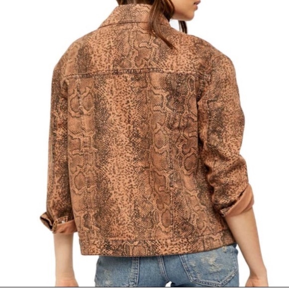 Free People Snake Print Trucker Jacket - Picture 6 of 7